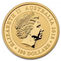 Золотая монета 100 долларов Австралии «Лебедь» 2018г., 31,1г.,1 OZ